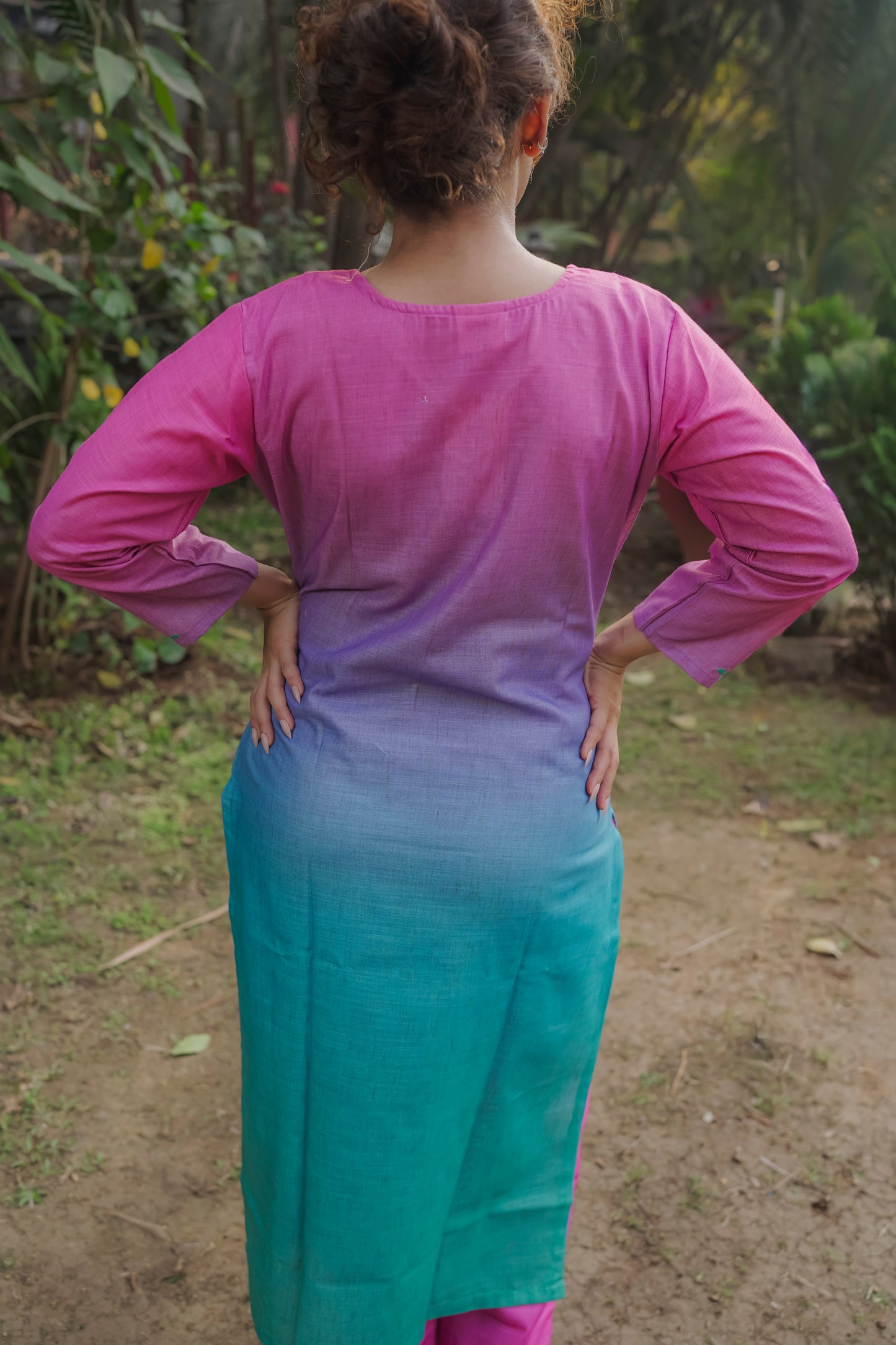 Eesha - Pink Ombre Dress 3 piece set