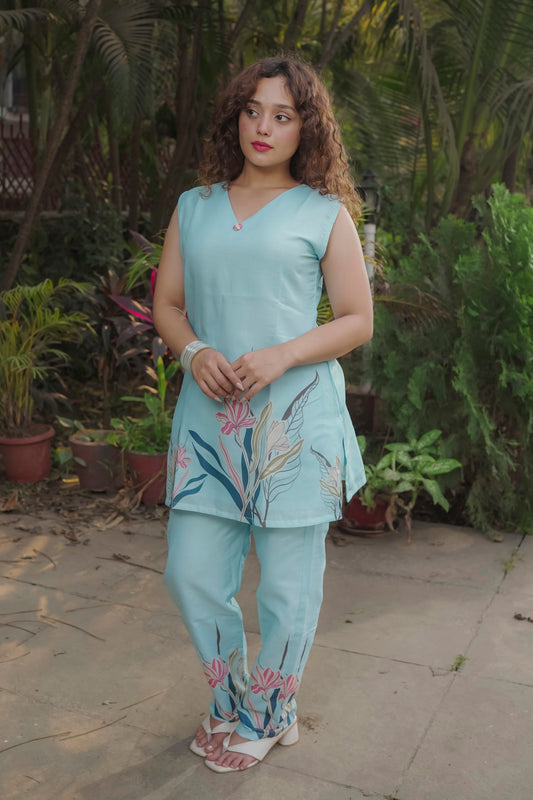 Falak - Sky Blue Co-ord set
