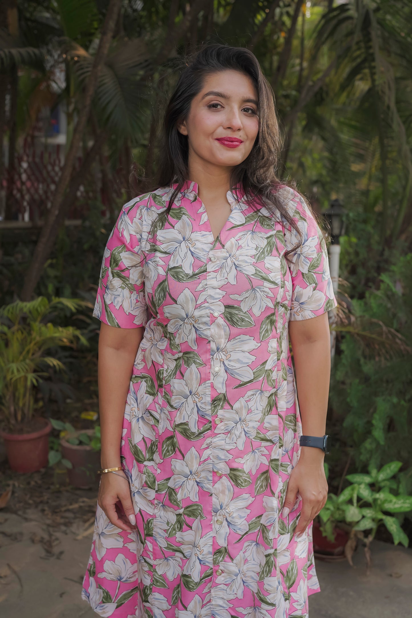 Hita - pink floral kurti set