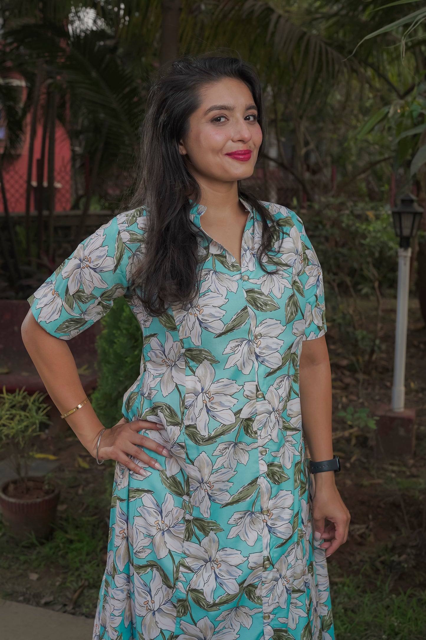 Hitakshi - light blue floral kurti set