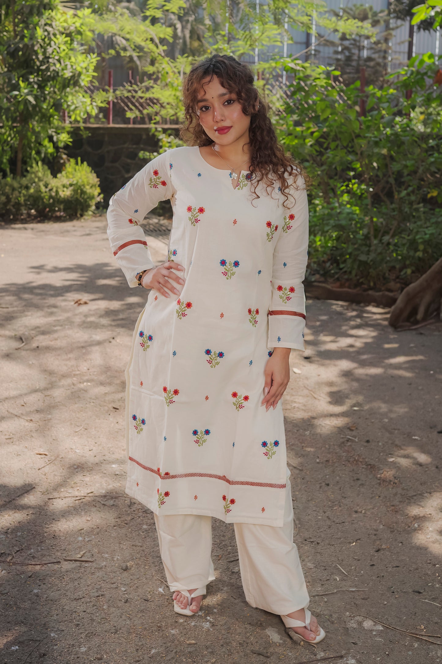 Aanya  - White kora cotton Kurta
