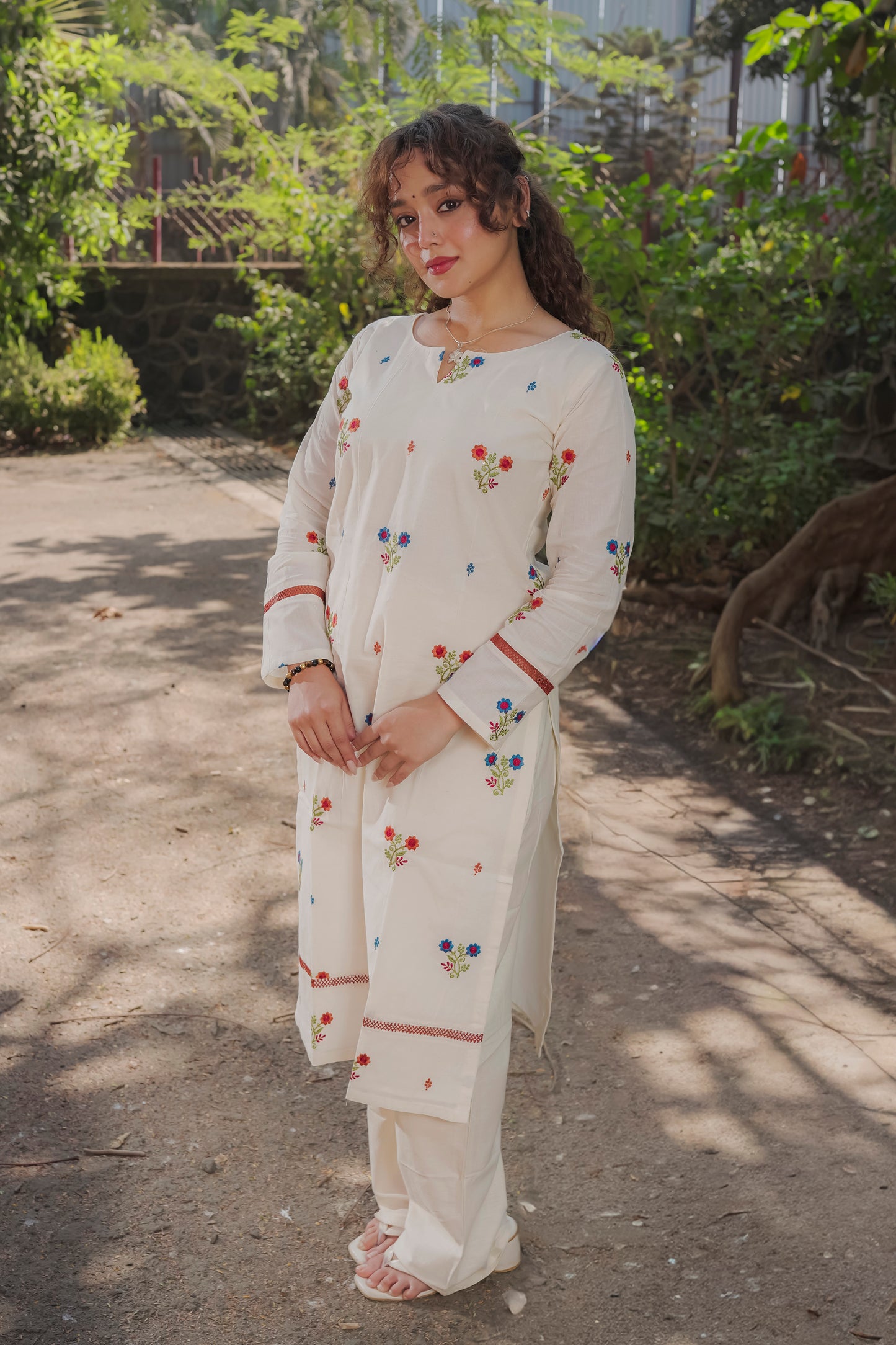 Aanya  - White kora cotton Kurta
