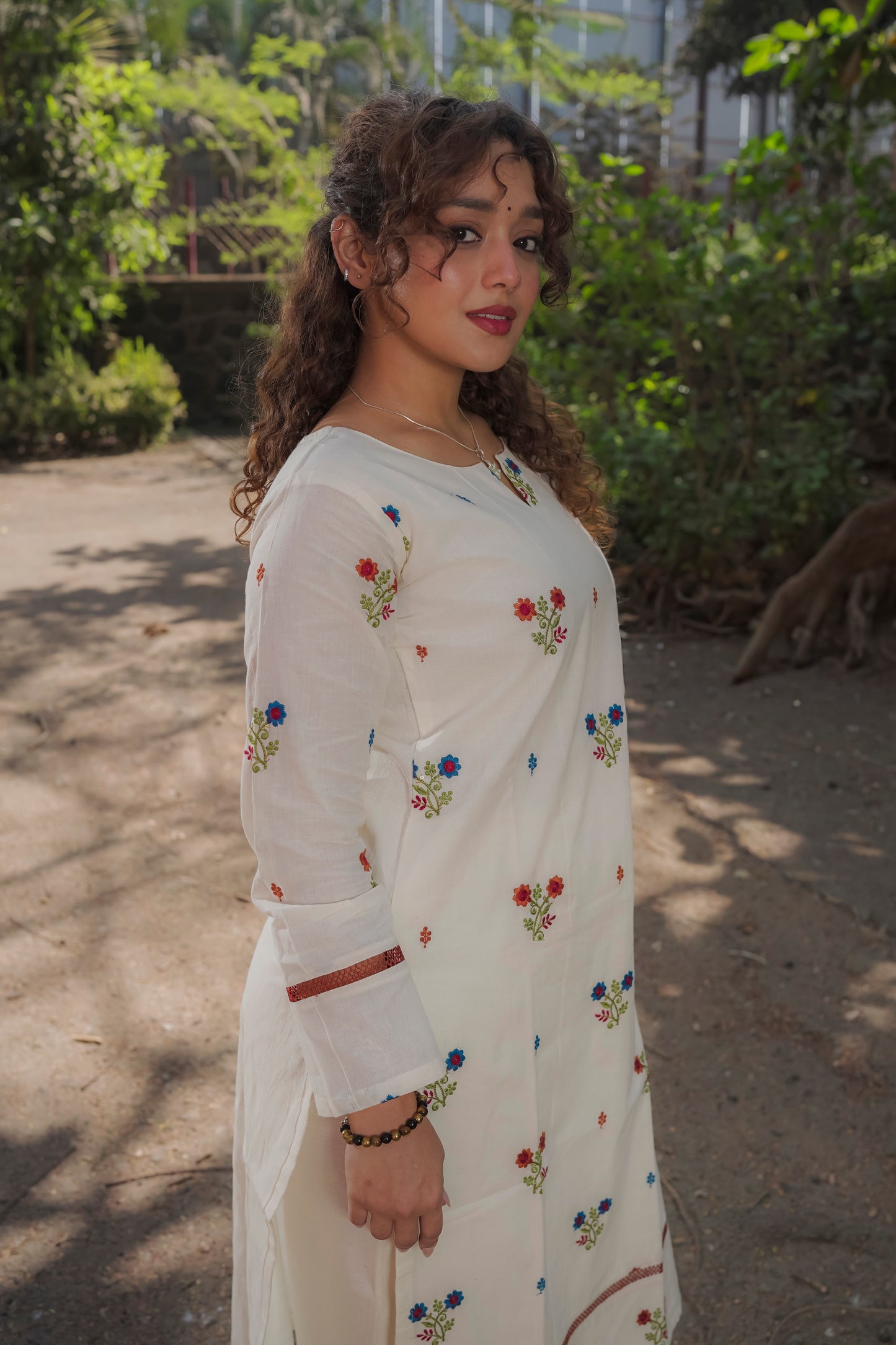 Aanya  - White kora cotton Kurta