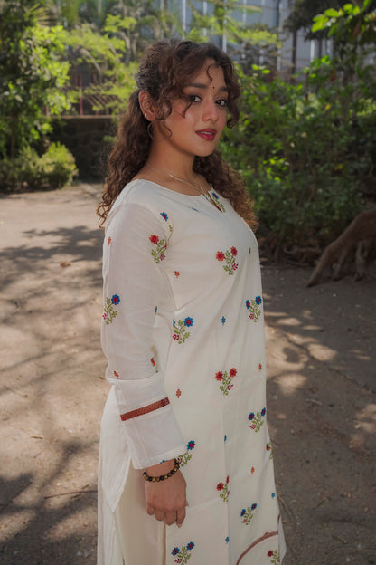 Aanya  - White kora cotton Kurta