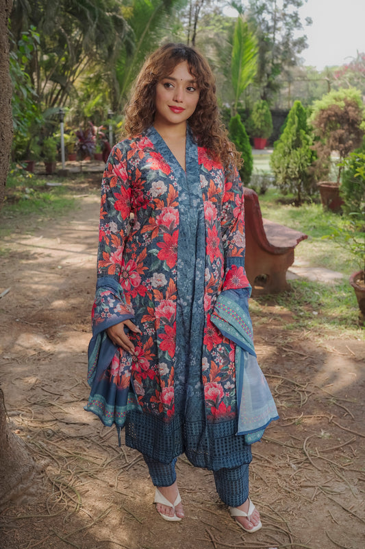 Aastha -Teal Dress 3 piece set