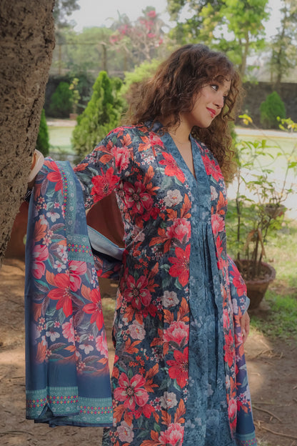 Aastha -Teal Dress 3 piece set