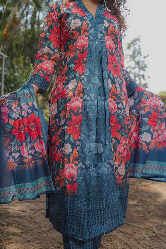 Aastha -Teal Dress 3 piece set