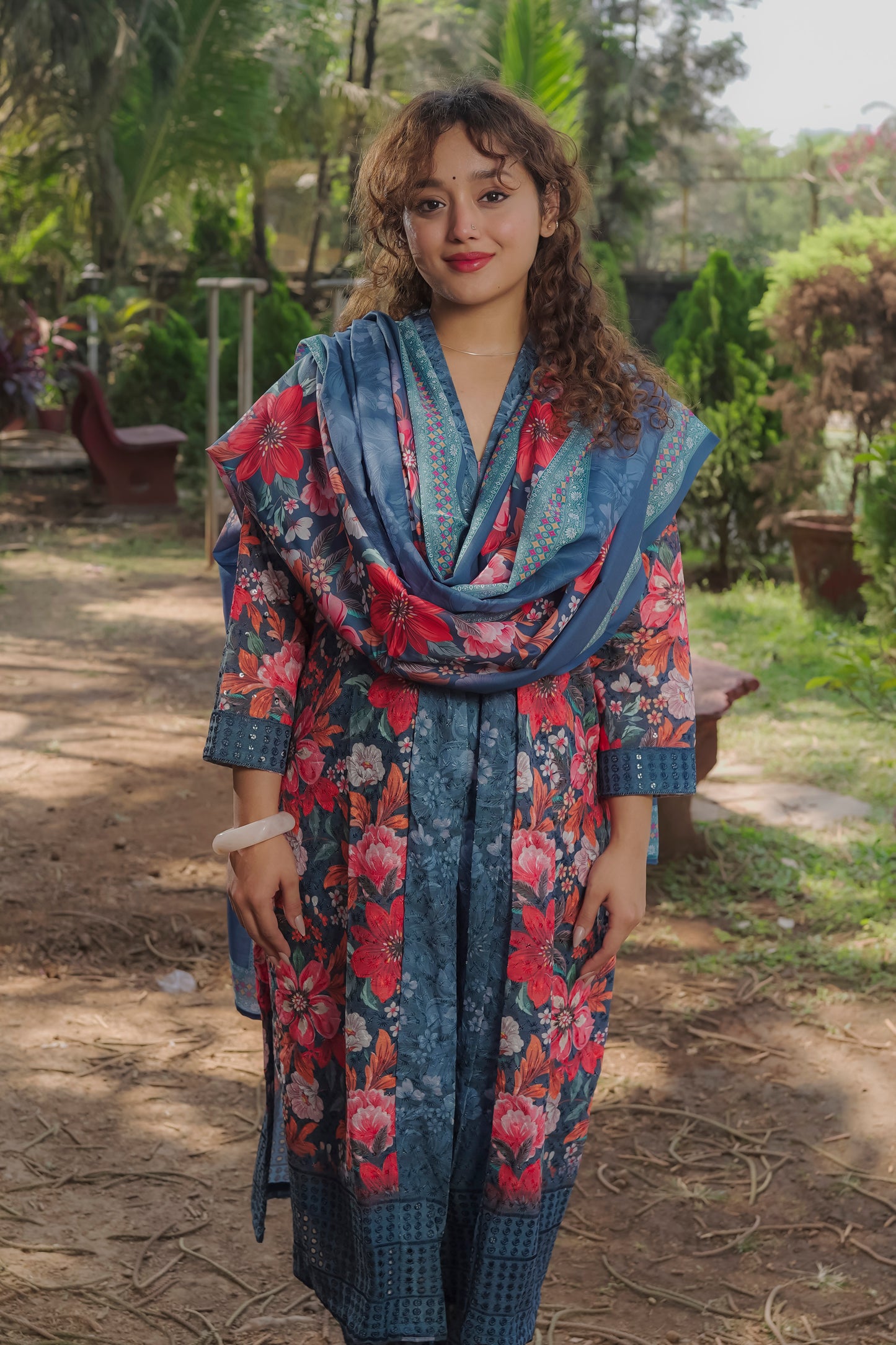 Aastha -Teal Dress 3 piece set