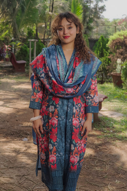 Aastha -Teal Dress 3 piece set