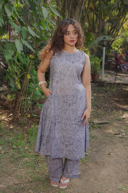 Brinda - Grey kurti set