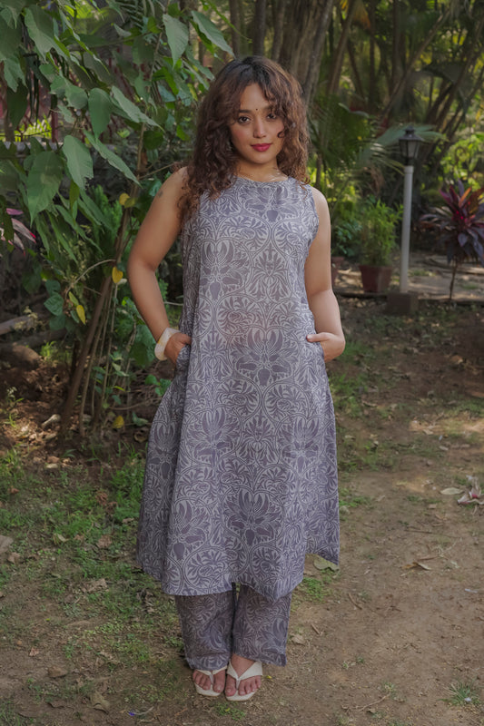 Brinda - Grey kurti set
